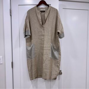Biancalancia Italian brand 100% Linen dress with pockets
